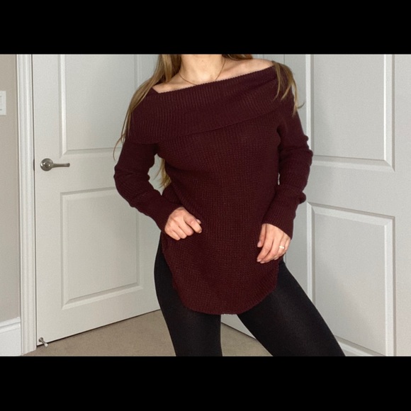 CHUNKY KNIT OFF-SHOULDER MENDOCINO SWEATER DRESS - Picture 5 of 6